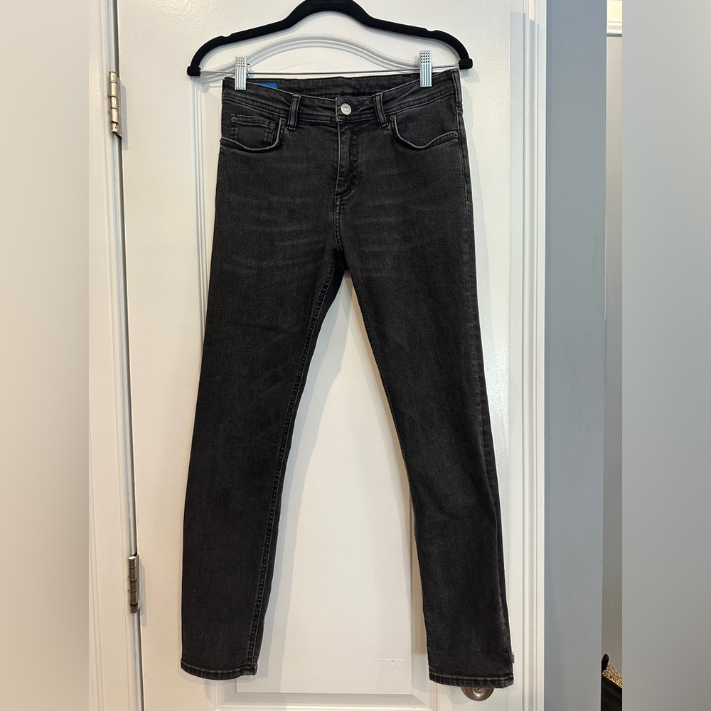 Acne Studios Bla Konst CLIMB distressed black jeans, size 27